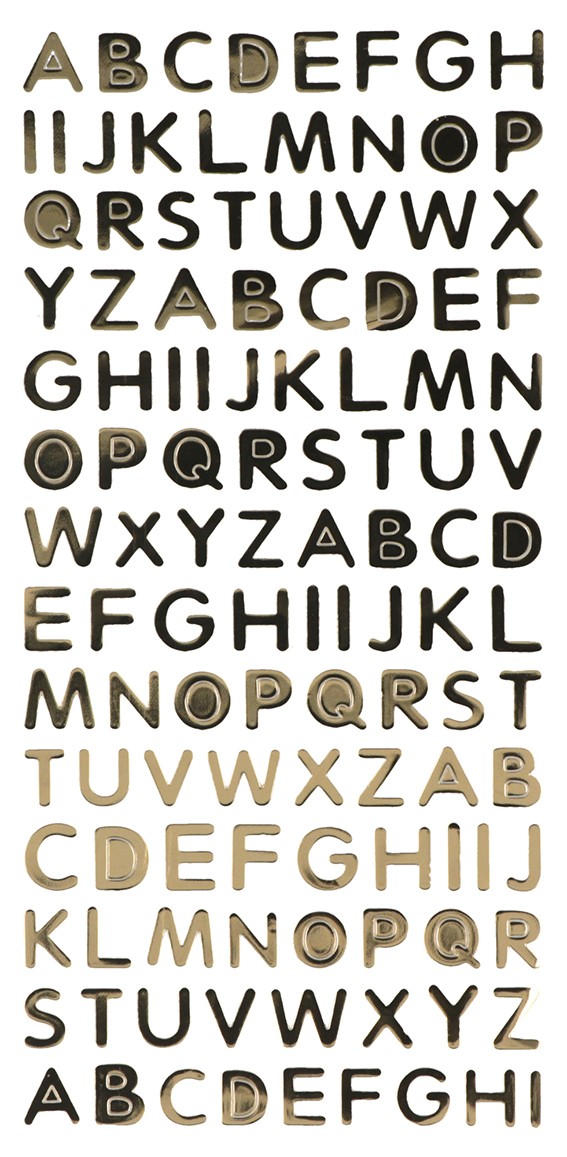 Alphabet pvc majuscule autocollant - 1 cm - 116 pièces - Artemio