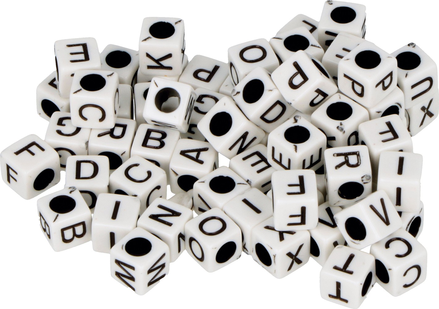 300 perles cubes alphabet plastique 6 mm - Artemio