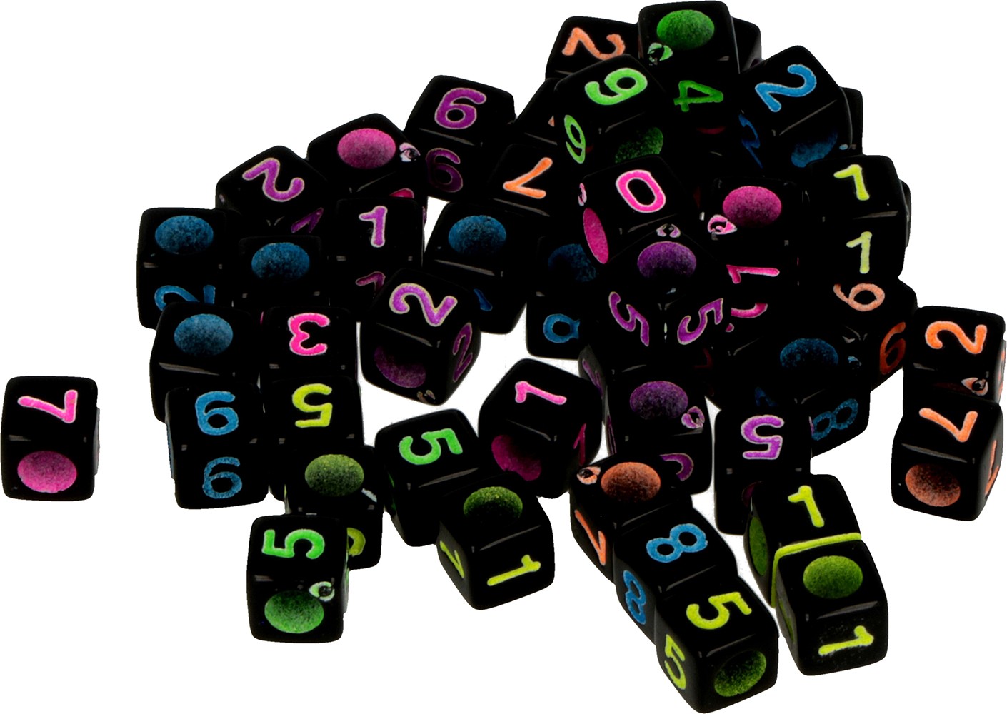 300 perles cubes chiffres plastique 6 mm - Artemio