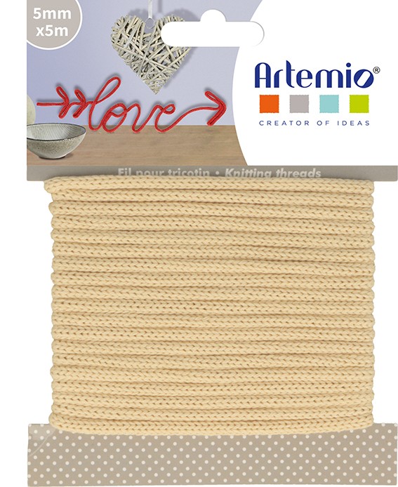 Fil tricotin vanille - 5 m X 5 mm - Artemio