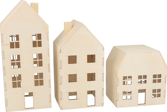 Set 3 maisons - bois - Artemio