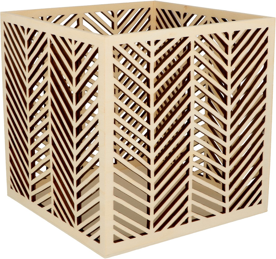 Photophore en bois 15x15 cm - Artemio