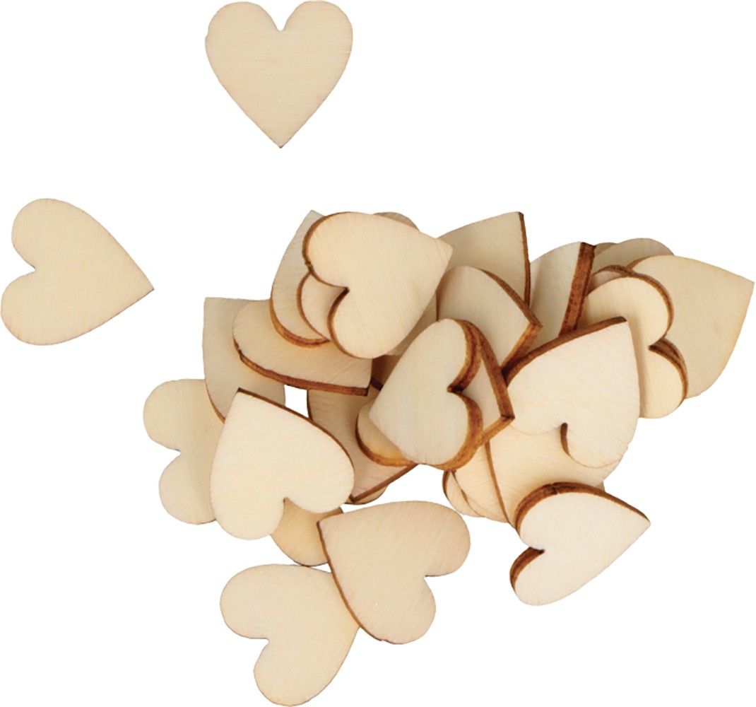 30 silhouettes en bois coeurs - Artemio