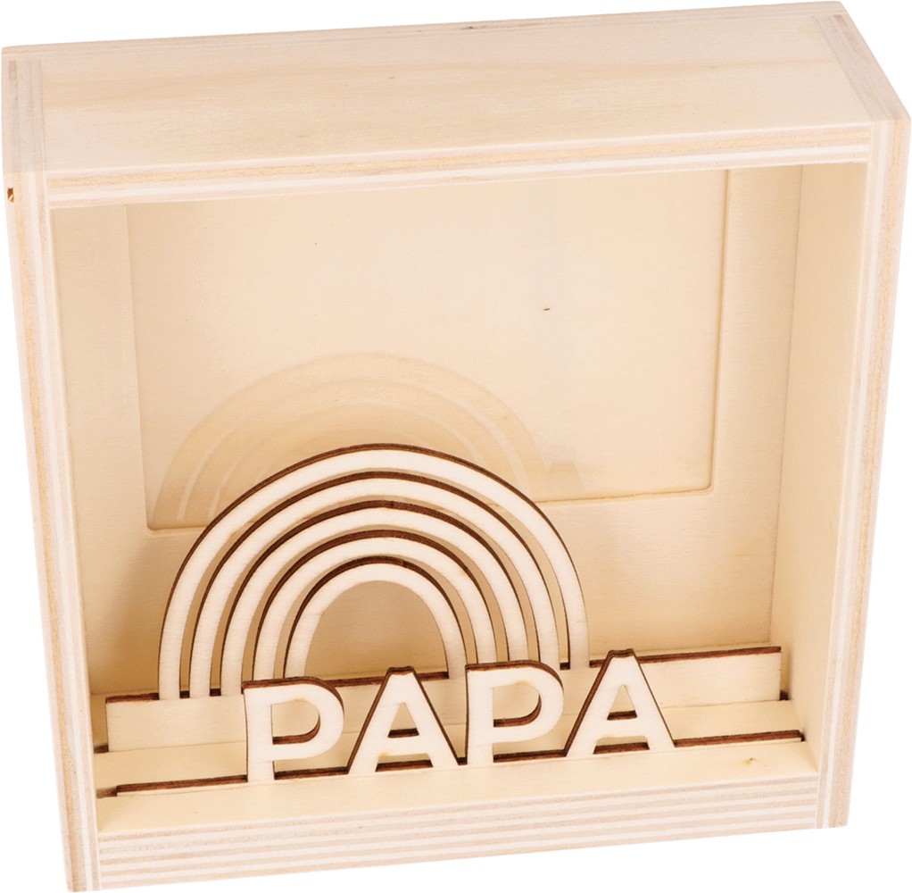 Cadre vitrine 3D papa en bois 15x15 cm - Artemio