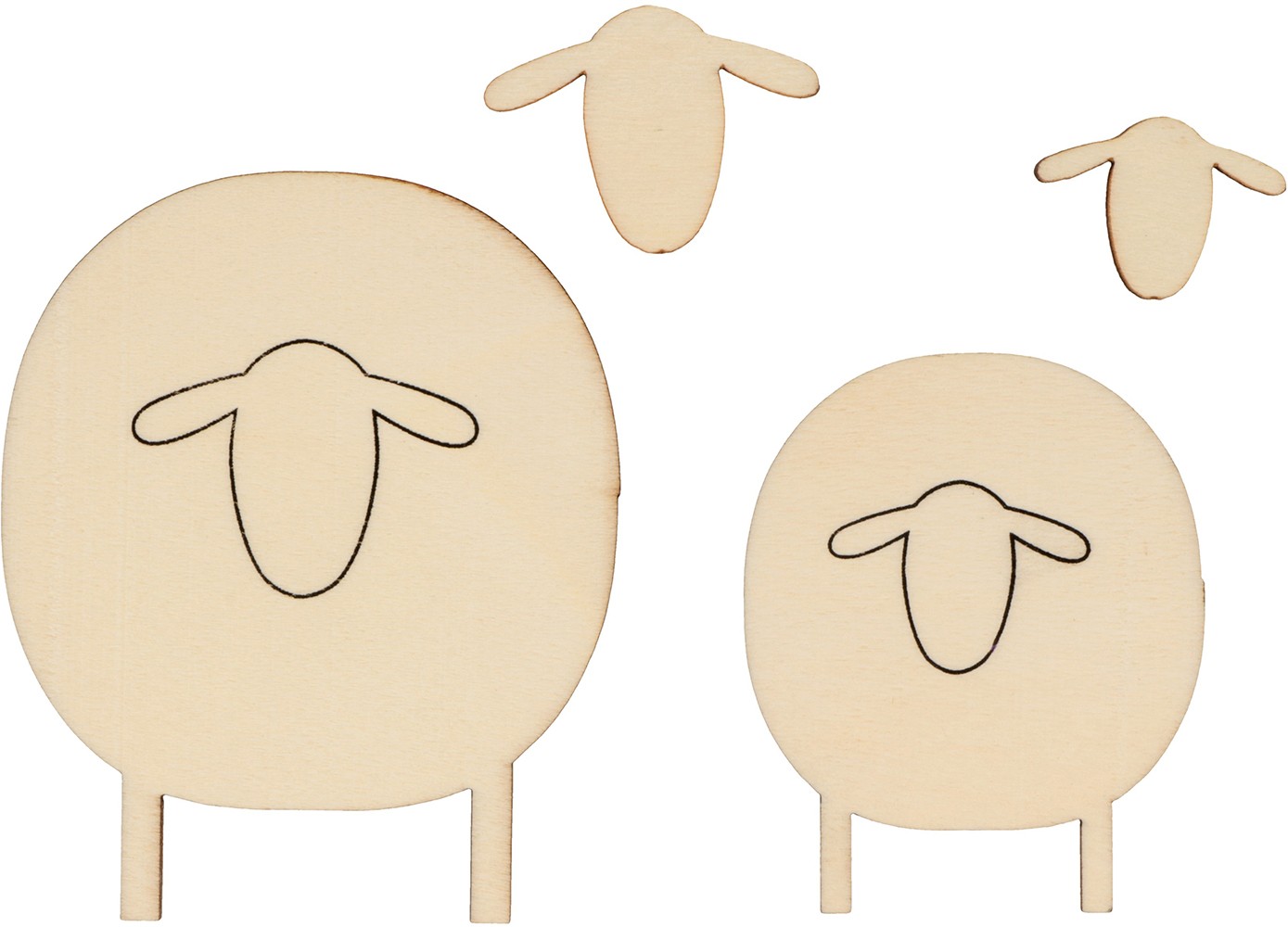 2 silhouettes moutons en bois - Artemio