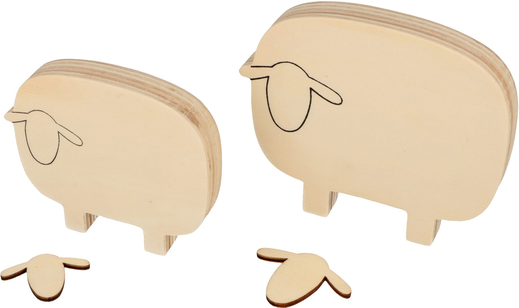 2 silhouettes moutons en bois - Artemio