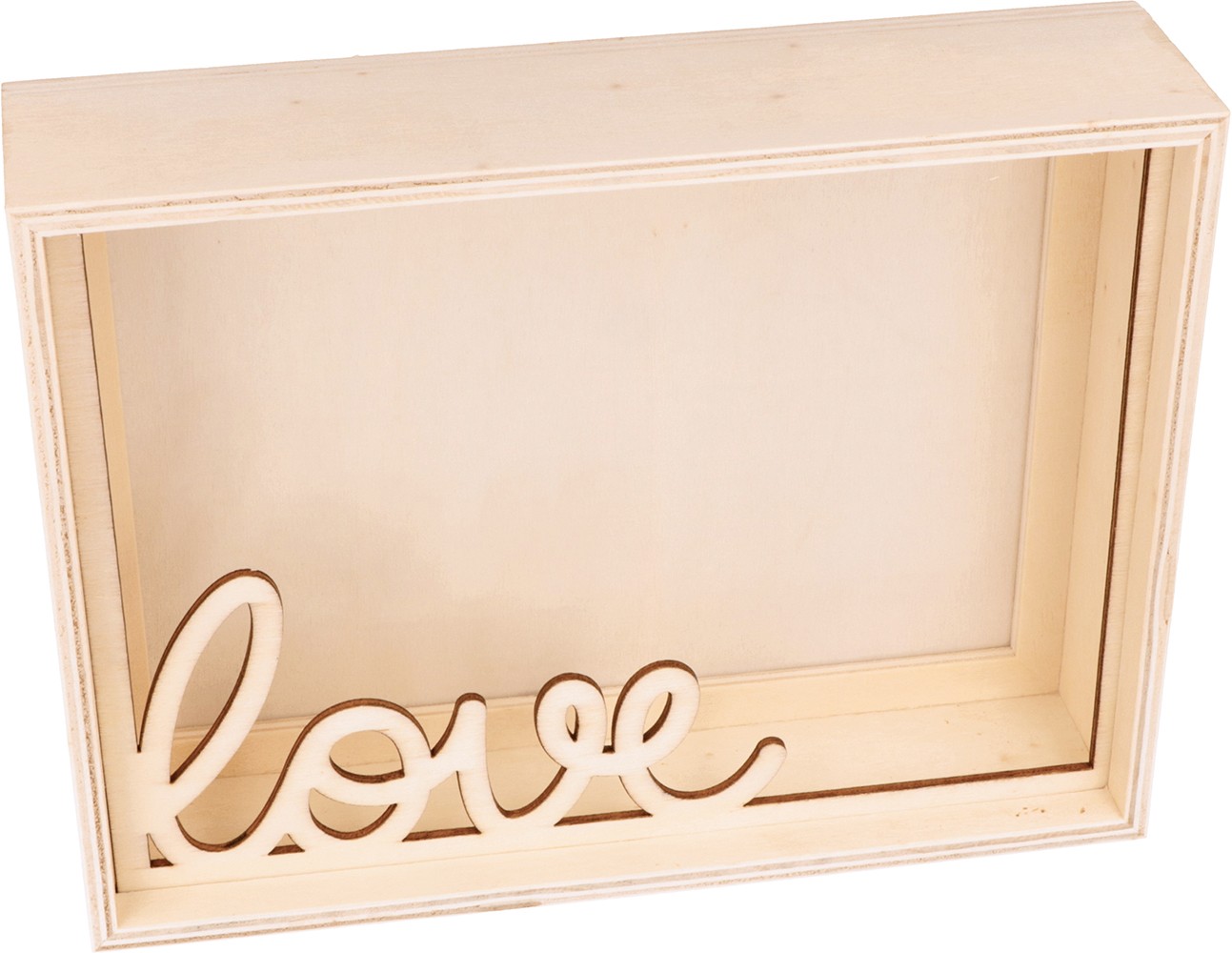Cadre vitrine 3D love en bois 20,3x15 cm - Artemio