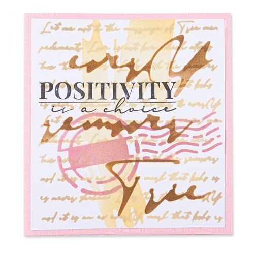 Layered stencils scroll text - Sizzix