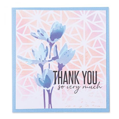 Layered stencils geo flowers - Sizzix