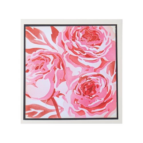 Layered stencil peonies - Sizzix