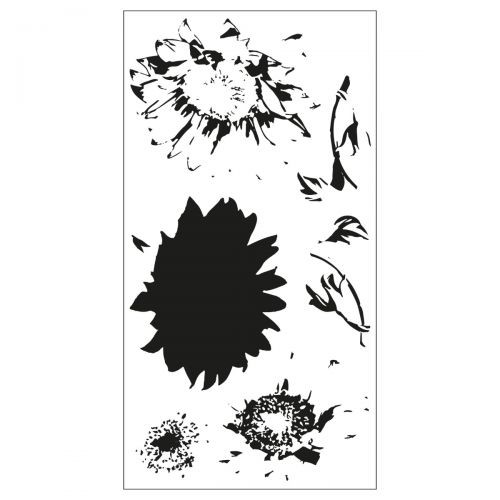 Layered clear stamps sunflower stem - Sizzix