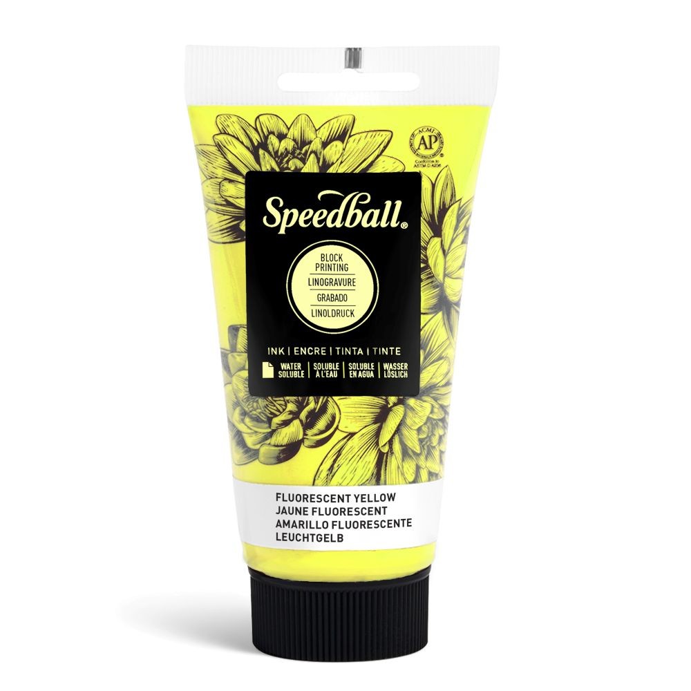  Water-soluble bloc printing ink fluo yellow- Speedball