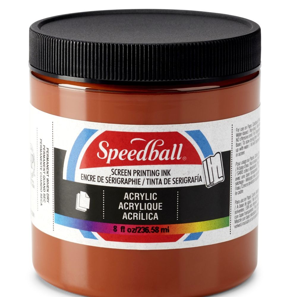 Acrylic ink brown screen printing - Speedball
