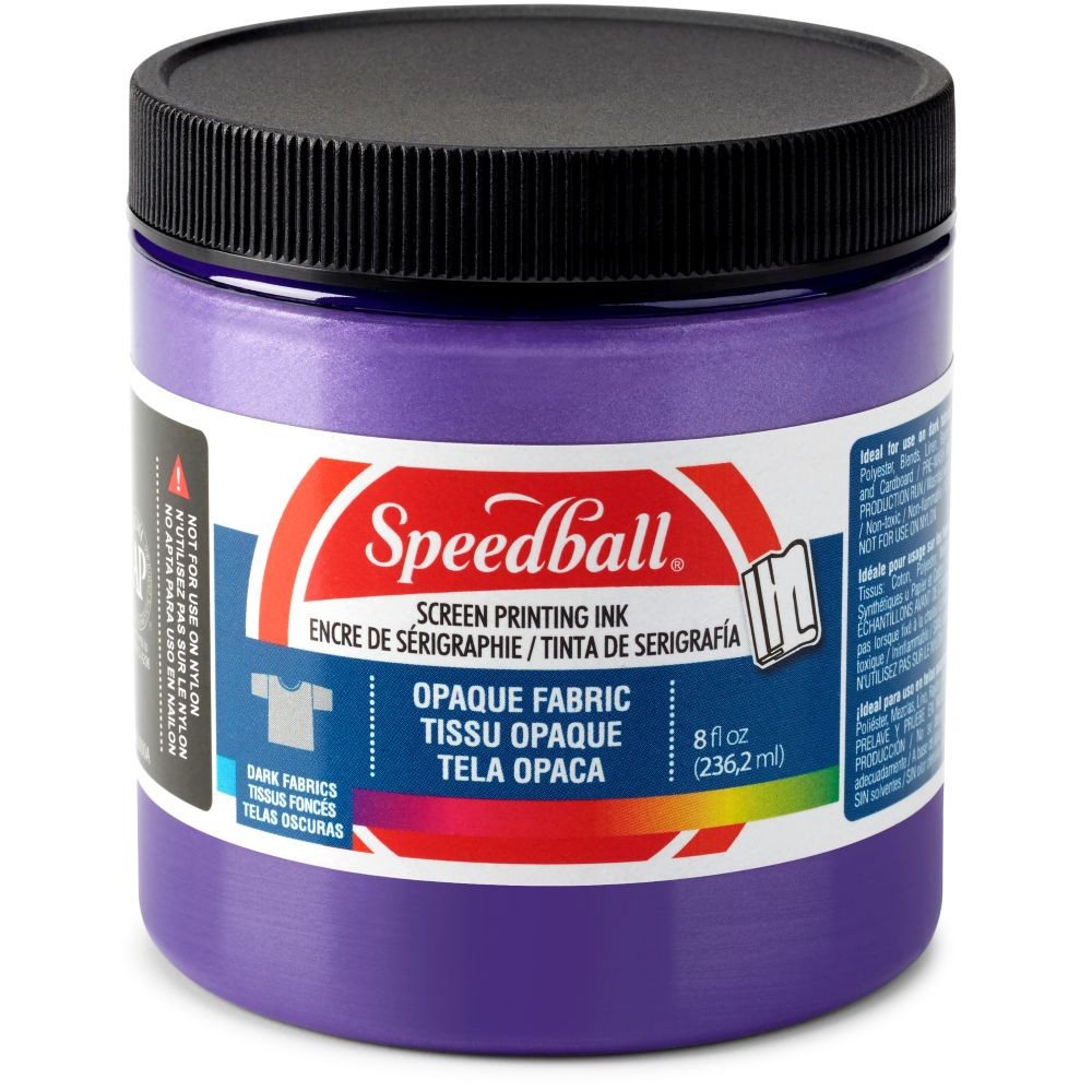Shimmer fabric ink amethyst screen printing -Speedball