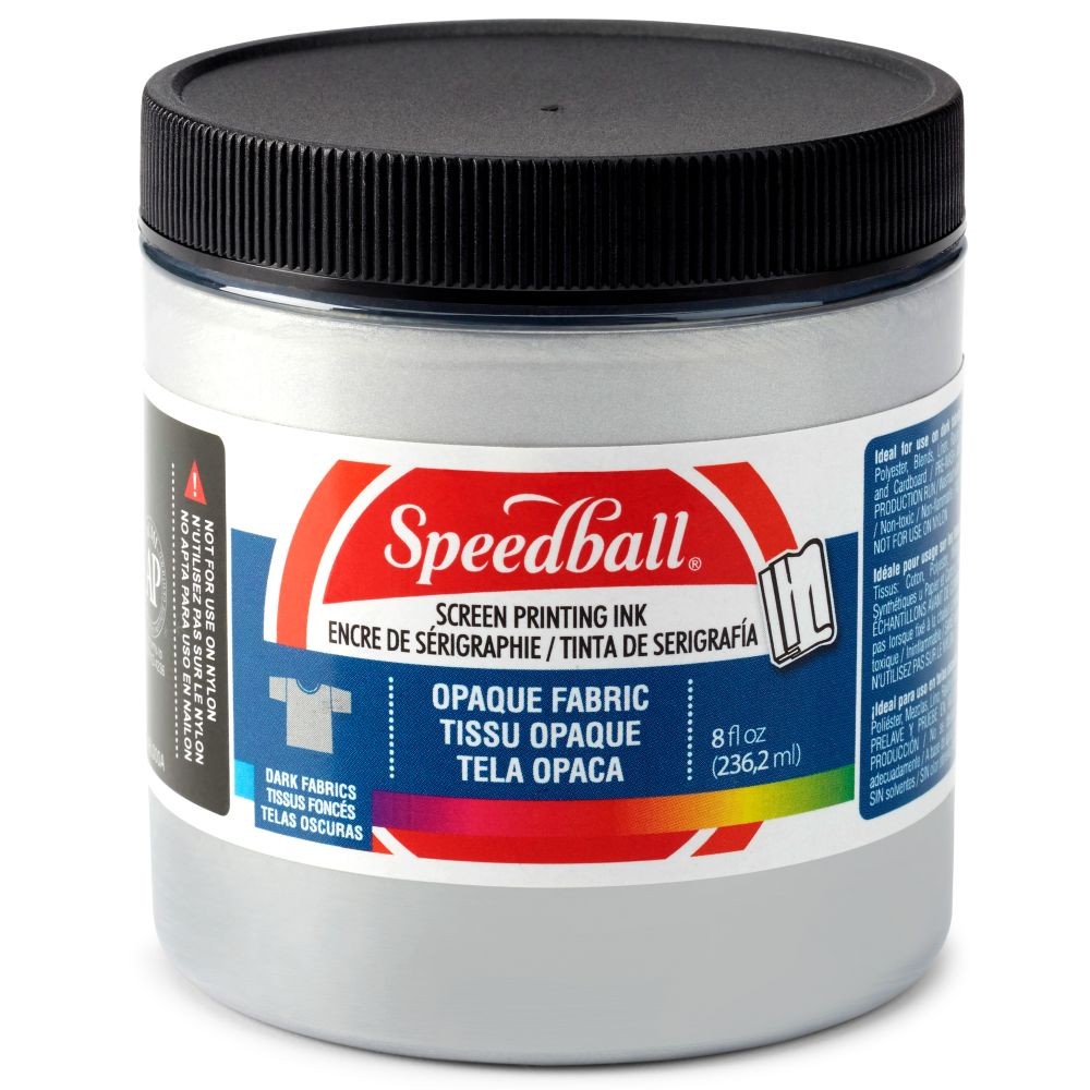 Shimmer fabric ink silver screen printing -Speedball