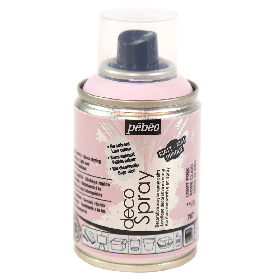 Peinture rose clair - acrylique mat en bombe - 100 ml - Pébéo