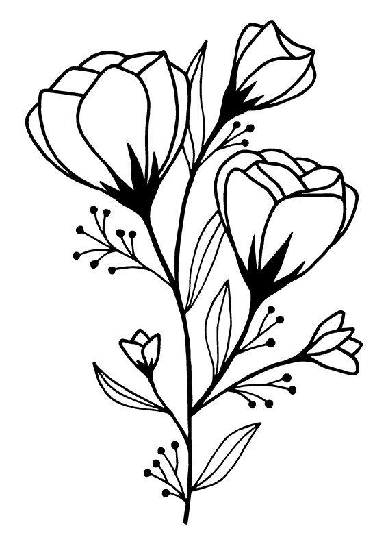 Tampon  fleurs 50x70 mm -bois - Artemio