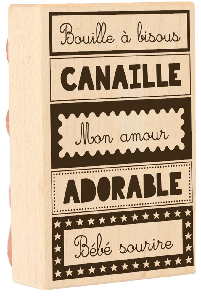 Tampon adorable 58x87 mm - bois - Artemio