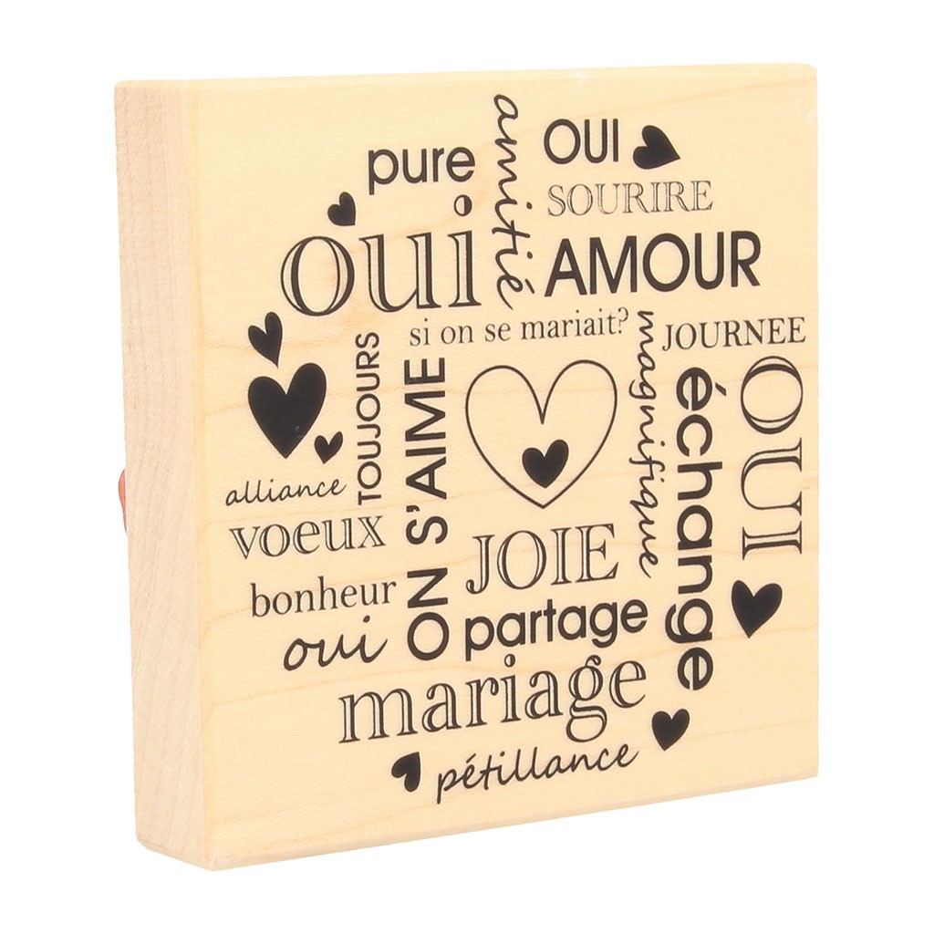 Tampon mariage 100x100 mm -bois - Artemio
