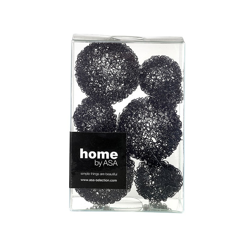 Set 9 boules noires métalliques - Asa