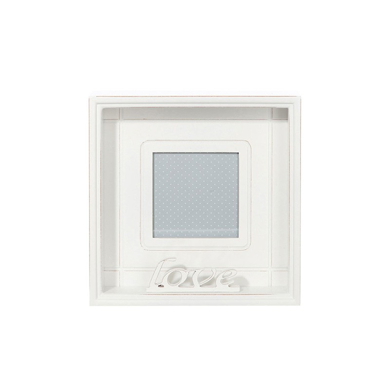 Cadre photo love 21,8x21,8x5,8 cm bois - Jolipa