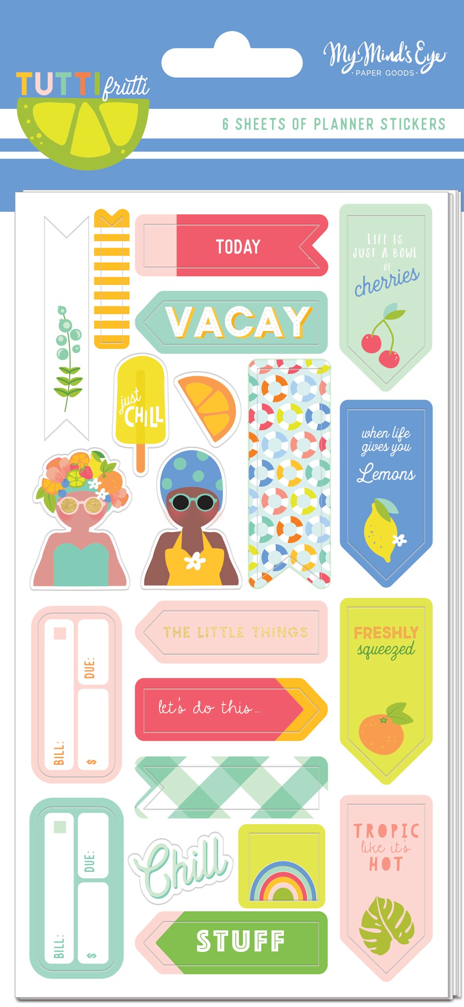 
Autocollants planner Tutti frutti - gold foil - My Mind's Eye