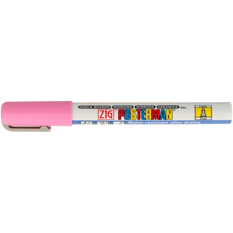 Marqueur à craie waterproof posterman  tender pink - Zig