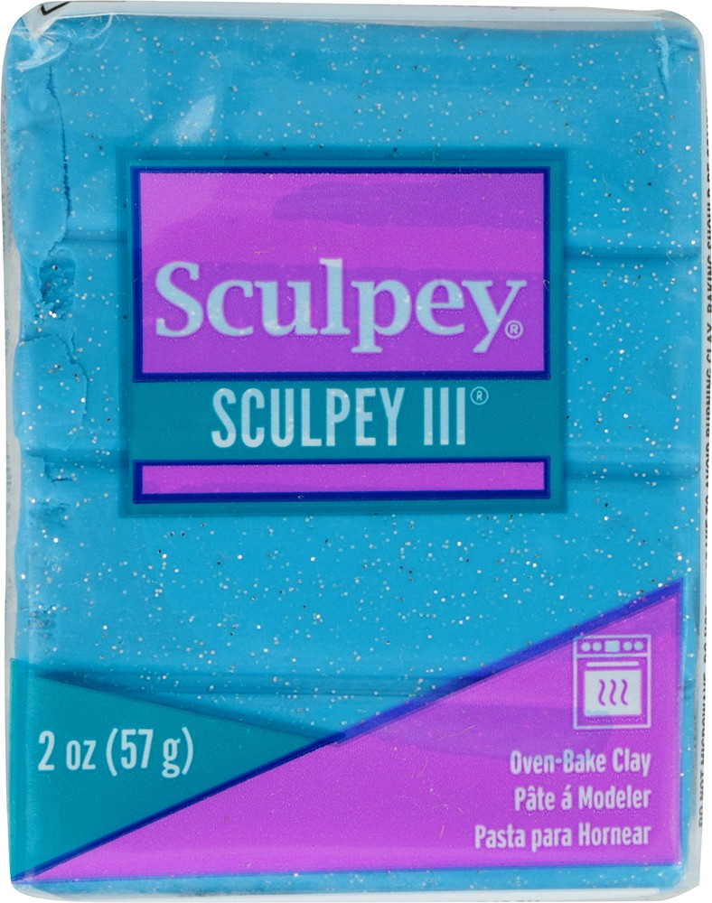 Pâte III Blue glitter - 57 gr - Sculpey