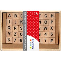 Set 40 tampons bois alphabet - Artemio