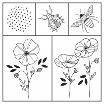 Coffret tampons coquelicots - bois - Artemio