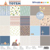 Bloc 20x2 feuilles Totem - 30x30 cm -Artemio