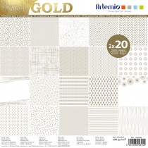 Bloc 20x2 feuilles effet or - 30x30 cm - Artemio