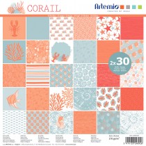 Bloc 30x2 feuilles Corail 30x30 cm - Artemio