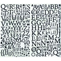 Alphabet noir autocollant pailleté - 300 pièces - Artemio
