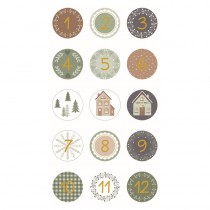 24 chiffres autocollants foil Home for Xmas- Artemio