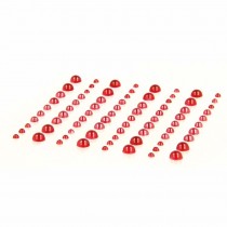 80 perles demi-cercles autocollantes rouges - Artemio