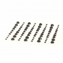 80 perles demi-cercles autocollantes noires - Artemio
