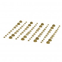 80 perles demi-cercles autocollantes dorées - Artemio