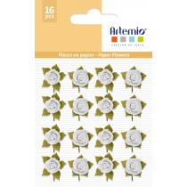 Set 16 fleurs blanches papier - Artemio