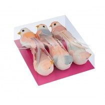 6 oiseaux couleur sur pince - 12x3,5x3 cm - Artemio