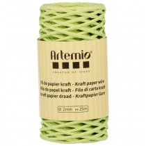 Fil de papier kraft armé vert anis - 25 m - Artemio