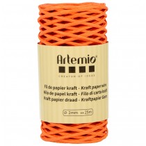 Fil de papier kraft armé orange - 25 m - Artemio