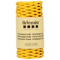 Fil de papier kraft armé jaune - 25 m - Artemio