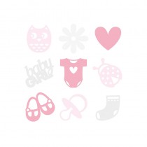 Set 9x5 silhouettes naissance feutre - 2,5x0,2 cm - Artemio
