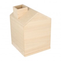 Boîte mouchoirs maison 13x13x19 cm bois - Artemio