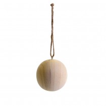 Boule avec cordon 8 cm - bois - Artemio