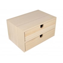 Meuble 2 tiroirs 24x16x13,5 cm bois - Artemio