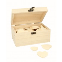 Boîte 53 cœurs 15x10x8 cm - bois - Artemio