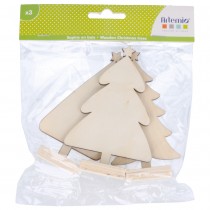 3 sapins - bois - Artemio