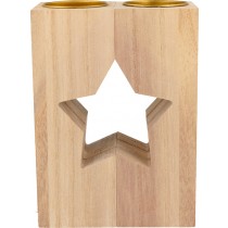2 bougeoirs étoile 5,5x15x6 cm - Artemio